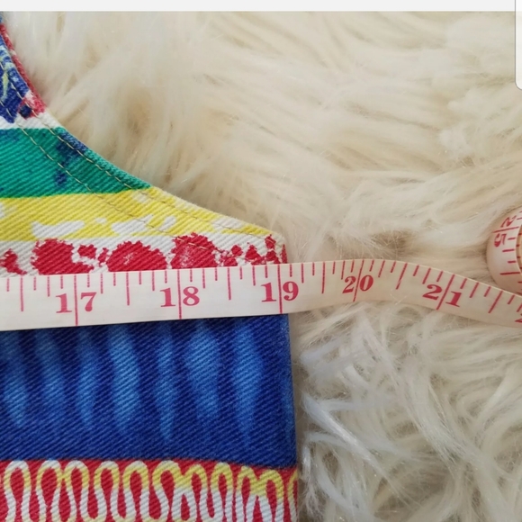 VTG Stuffed Shirt Jeanswear Denim Women Vest Size M Tribal Aztec Colorful - Picture 6 of 8